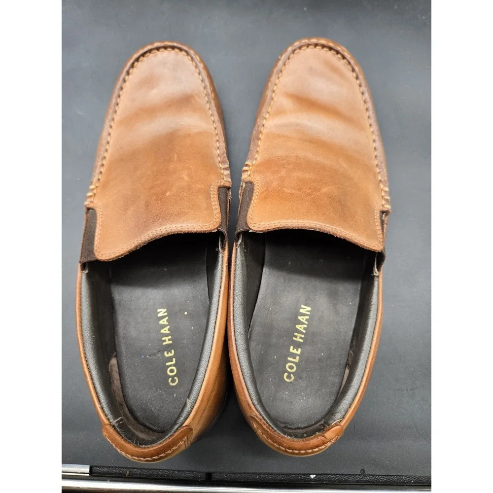 Cole Haan Tucker Venetian Men Leather Slip On Loafer Tan Brown C25768 Size 9